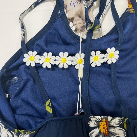 Truly Me Blue and White Sleeveless Halter Sundress - Picture 6 of 8